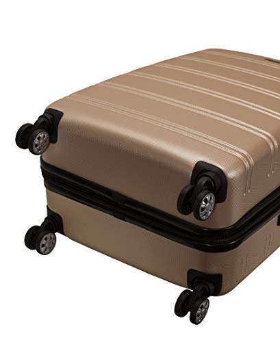 Rockland Melbourne Hardside 3 Piece Expandable Spinner Wheel Luggage Set, (20"/24"/28"), Champagne