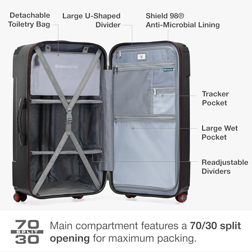 Traveler's Choice Maxporter II Polycarbonate Hardside Trunk with Spinner Wheels, Black, 31-Inch Large Trunk