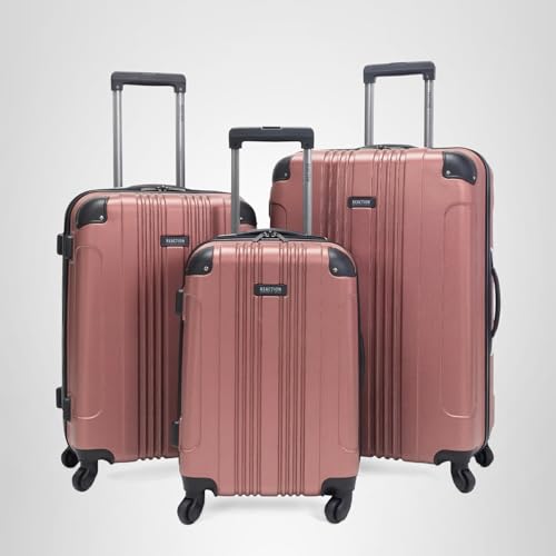 Kenneth Cole REACTION Out of Bounds Lightweight Hardshell 4-Wheel Spinner Luggage, Rose Gold, 28-Inch Checked