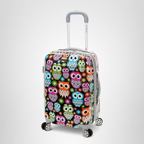 Rockland Departure Hardside 2 Piece Spinner Wheel Luggage, (20"/28"), Owl