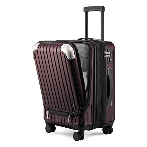 LEVEL8 Grace Large Carry on Luggage, 20 Inch Expandable Hardside Suitcases with wheels, Abs+Pc Harshell Spinner Luggages with Tsa Lock, Red