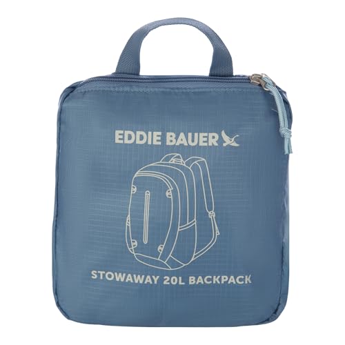 Eddie Bauer Stowaway Packable Backpack | Travel | Outdoor | Lightweight | Foldable | Durable | Ripstop Polyester | 20L - Blue Tile