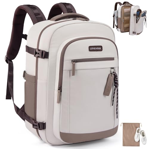 LOVEVOOK 40L Travel Backpack for Women, Airline Approved Carry On Luggage, TSA Personal Item Bag fits 15.6 Inch Laptop, Weekender Overnight Suitcase for Work