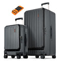 CENSIEN Luggage Sets 2 Pieces, 20 Inch Carry On Luggage and 29 Inch Checked Luggage with Spinner Wheels, Lightweight ABS+PC Hardshell Trunk Suitcases with Aluminum Frame, Top Opening (Black, 20/29)
