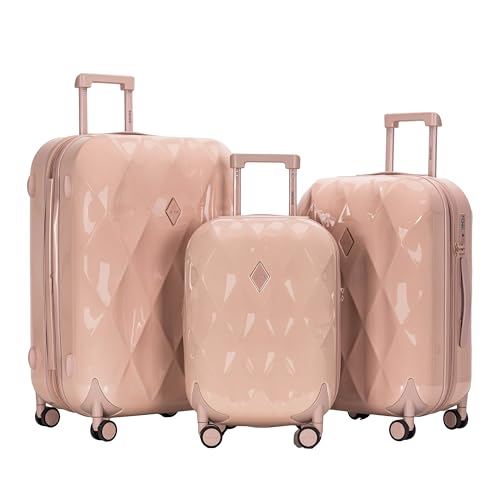 kensie Enchanting 3 Piece Luggage Set, Rose Dust