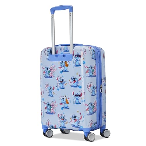 American Tourister STITCH CARRY-ON SPINNER Luggage - Airline Approved, Durable Hardshell with RightHeight Adjustable Handle - Expands 1.5in - Roll Confidentially with Dual 360 Spinner Wheels