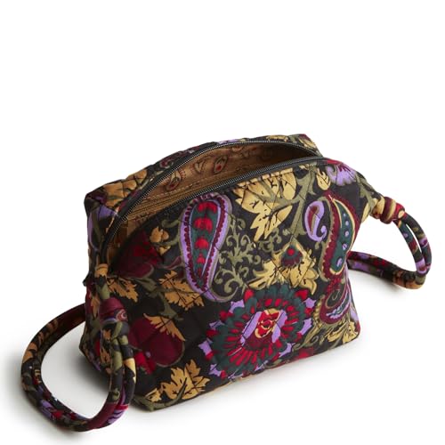 Vera Bradley Women's Premium Cotton Blake Crossbody, Midnight Garden Paisley, One Size
