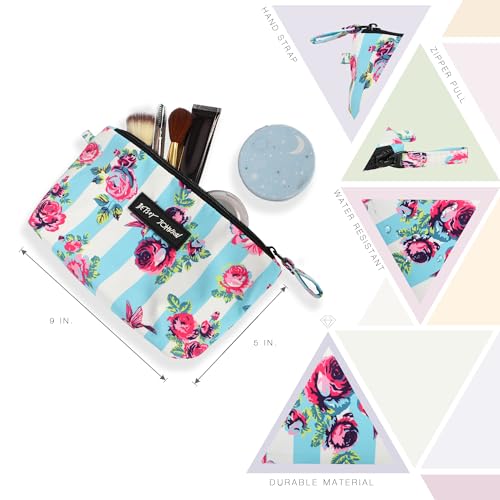 Betsey Johnson 15.6 Inch Zipper Beach Tote Bag Lightweight Large Durable Polyester with Mesh Side Pockets for Gym Work, Hummingbird Floral