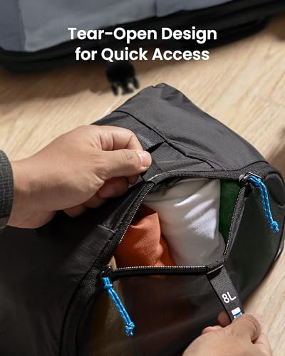tomtoc 3 Set Packing Cubes for Travel Essentials, Odor-Resistant Compression Expandable Packing Cubes, Lightweight Travel Bag Pouch, Luggage Organizers Accessories for Backpack & Suitcase