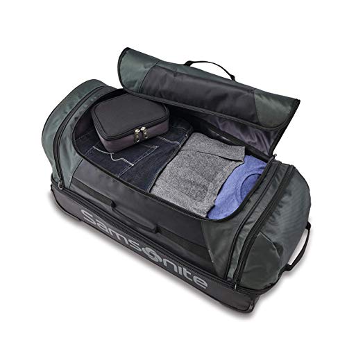 Samsonite Andante 2 Wheeled Duffel Bag – 28-Inch Durable Rolling Luggage with Inline Skate Wheels, Push-Button Handle & Spacious Compartments – Travel-Friendly and Lightweight - Moss Green/Black
