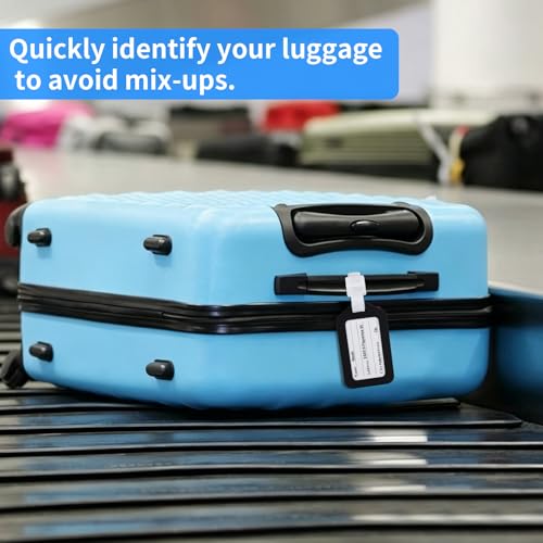 AskBed 6 Pack Luggage Tags, Cruise Bag Tags with ID Info Card for Suitcases, Bag and Baggage, Travel Essentials