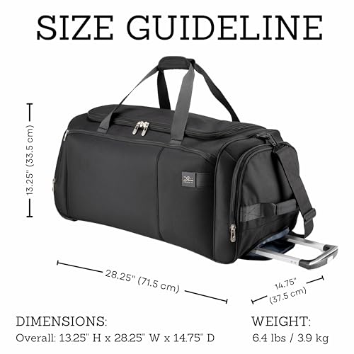 Skyway Luggage Sigma 7.0 Softside Rolling Duffel Bag Extra Large Wheeled Travel Duffle with Telescoping Handle & Side Pockets, Ideal for Long Trips, Men and Women
