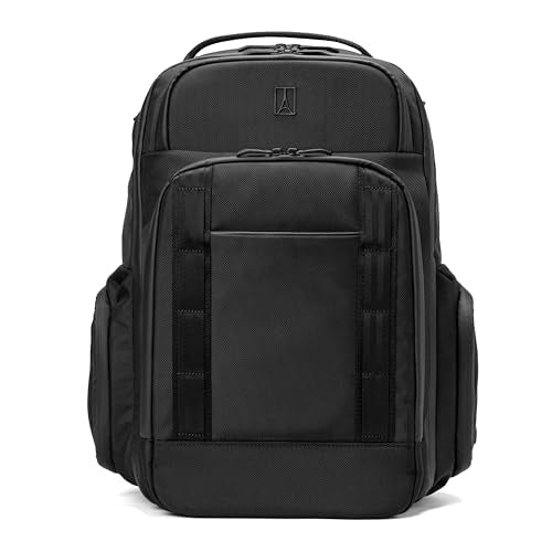Travelpro Altitude Large Expandable Travel Laptop Backpack 30-36L, 16 Inch Laptop, Water Resistant, Work, Business, Men and Women, Jet Black