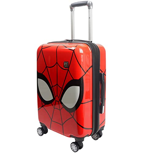 FUL Marvel Spider-Man 22 Inch Carry On Luggage, Hardshell Rolling Suitcase with Spinner Wheels, Red