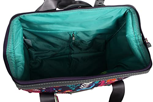 Lily Bloom Designer Under the Seat Tote Cabin Luggage Collection - 15 Inch Patterned Carry on Bag For Women - Lightweight Suitcase with 2 Rolling Wheels (Wildwoods)
