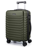 LIGHT FLIGHT Expandable Carry On Luggage 22x14x9 Airline Approved with Double Spinner Wheels, 20 Inch Lightweight Hard Shell Rolling Suitcases with TSA Lock, Olive