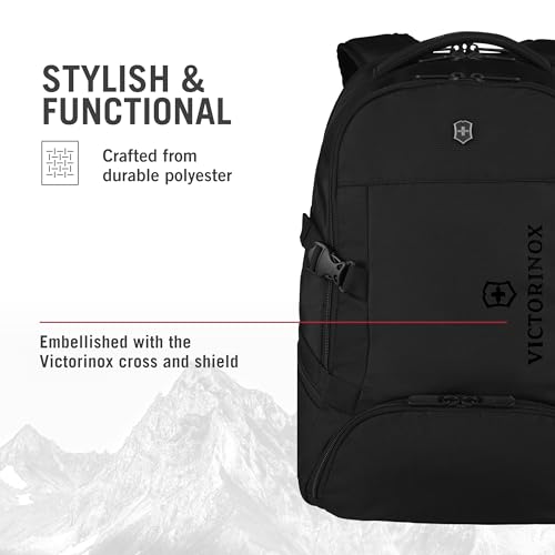 Victorinox VX Sport EVO Deluxe Backpack - Modern Backpack to Carry Travel Accessories - Includes Airflow Channels & Adjustable Straps - 28 Liters, Black