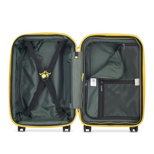DELSEY PARIS Rempart Hardside Expandable Luggage with Spinner Wheels, Orange, Carry-On 19 Inch