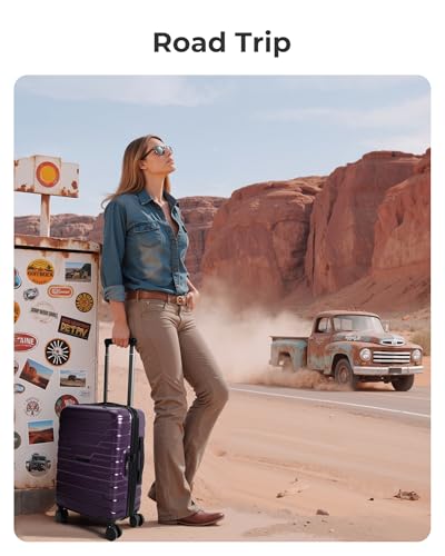 BAGSMART Carry On Luggage 22x14x9 Airline Approved with Spinner Wheels,Lightweight 20 Inch Luggage with TSA Lock,Expandable Hard Shell Carry On Suitcases for Men Women,Dark Blue