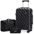 Eeeza Carry on Luggage Sets,Suitcases with Detachable Wheels,Hardshell 22x14x9 Airline Approved,Durable Travel Luggage Sets with Combination Lock,Carry on Suitcase(20"/DB/TB)