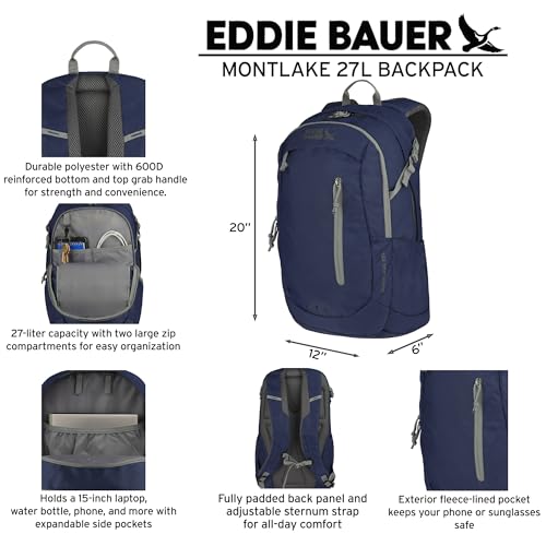 Eddie Bauer Montlake Backpack | Travel | Commuting | Laptop | Everyday Carry | 27L | Brook