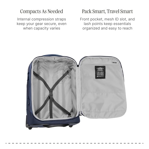 Eagle Creek Expanse 2-Wheel 21.25" Convertible International Carry-On Luggage – Backpack Straps – Durable, Water-Resistant, Lightweight – Travel-Ready Suitcase – Pilot Blue