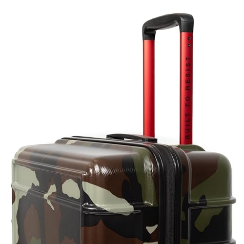 EASTPAK Resist'R Zip M – 63L Hardshell Suitcase with Dual Compartments, TSA Lock, Silent 360° Spinner Wheels & Water-Resistant Design, Camo