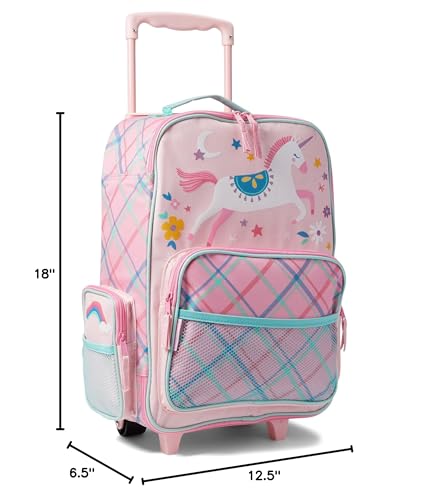 Stephen Joseph Kids Classic Rolling Luggage, Kids Luggage, Toddler Rolling Travel Carry On, Kids Suitcase with wheels,