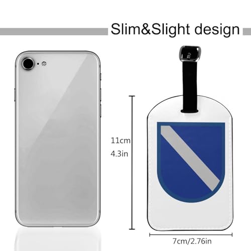 Former Us Army 17th Aviation Brigade-Pathfinder Platoon Beret Flash Luggage Tags for Suitcases PU Leahter Luggage Tag with Privacy Cover ID Tags Men Women Cute Travel Bag Luggage Accessories