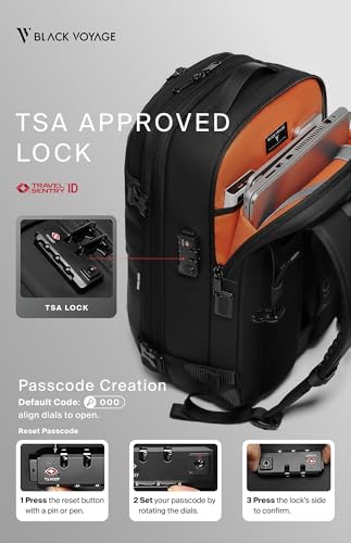 BlackVoyage Vortex Vacuum Seal Travel Backpack 60L Expandable Air Compression System Water Resistant TSA Lock Carry-On Suitcase Luggage Black AERO Essential Series Vacuum Pump Included