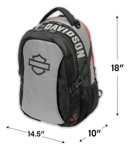 Harley-Davidson Renegade III Classic Bar & Shield Air Flow Design Backpack, Gray