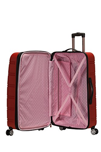 Rockland Melbourne Hardside Expandable Spinner Wheel Luggage, Red, Checked-Large 28-Inch (F1603-RED)