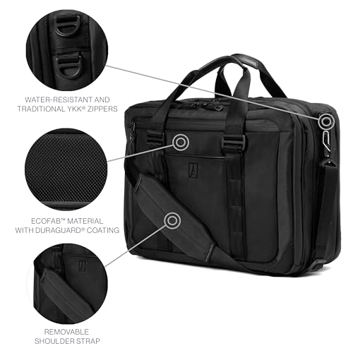 Travelpro Altitude Full Expansion Brief, Business Bag, 16 Inch Laptop, Work, Travel, Water Resistant, Men and Women, Jet Black