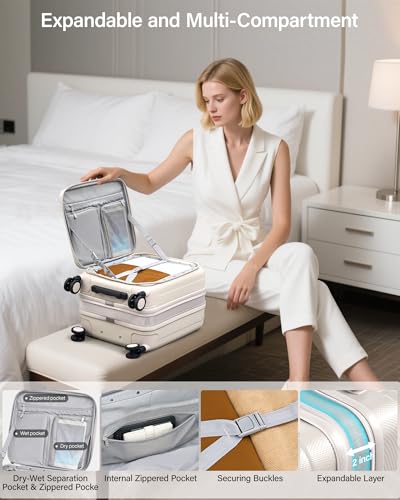 Hanke Top Opening Carry-On - Expandable 16 Inch Airline Approved Spinner