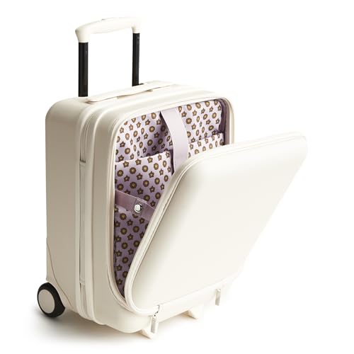 Vera Bradley Women's Hardside Luggage 17 Inch Adair Underseat Roller, Cottage Cream, One Size