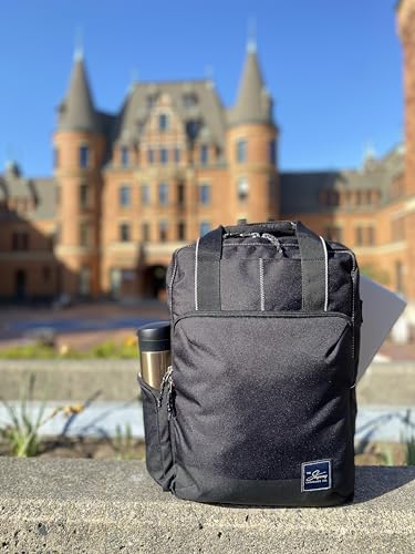 Skyway Luggage Rainier Deluxe Backpack, Eco-Friendly, Made of 100% rPET Travel Laptop Bag for Women & Men, Flight Approved Carry On Backpack, 17L, Crater Black