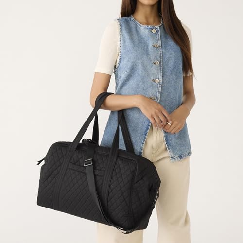 Vera Bradley Women's Premium Cotton Miramar Weekender Travel Bag, Moonless Night, One Size