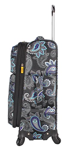 LUCAS Designer Luggage Collection - Expandable 24 Inch Softside Bag - Durable Mid-sized Ultra Lightweight Checked Suitcase with 4-Rolling Spinner Wheels (Diva)