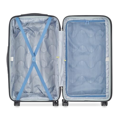 DELSEY PARIS Cruise 3.0 Hardside Expandable Luggage with Spinner Wheels, Blue, Checked 26 Inch Trunk