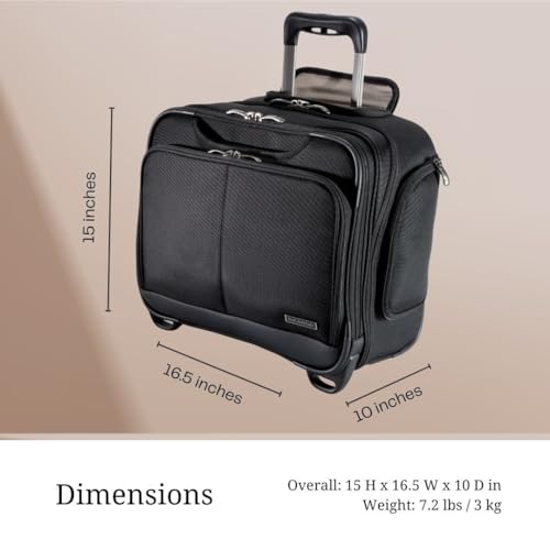 Ricardo Beverly Hills Flight Essentials Softside Wheel-A-Board Bag, Rolling Laptop Carry-On Luggage, Durable Ballistic Nylon Fabric, Water and Stain Resistant, Men and Women, 16.5-Inches Wide