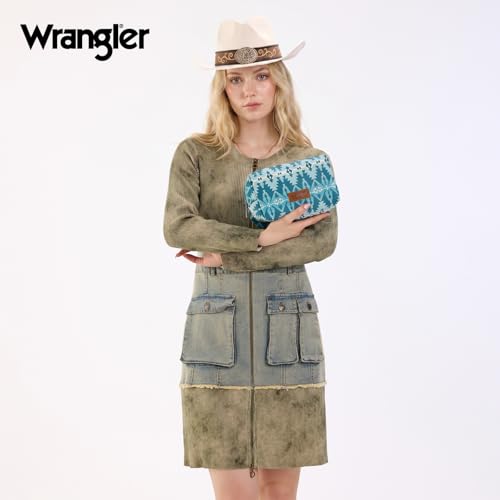 Montana West X Wrangler Travel Makeup Bag Waterproof Cosmetic Bag Portable Makeup Pouch for Women Large Toiletry Bag