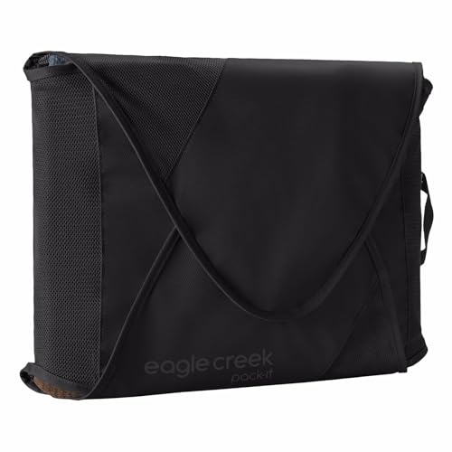Eagle Creek Pack-It Reveal Garment Folder - Travel Garment Bag with Compression Wings to Maximize Luggage Space - Convenient Top Handle - Quick Drying Material - Black - X Large
