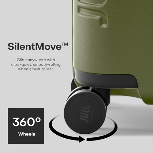 July Checked Trunk - 26.8" Zipperless Airline Approved Check In Luggage with Wheels, 80/20 Opening Spinner Suitcase - TSA Lock Rolling Suitcase, Spinner Wheels, Y-Strap - Matte Moss Green