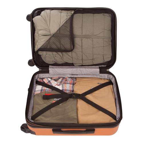 Eddie Bauer Flatiron Carry-On 22" Luggage | Hardside | Spinner Wheels | Expandable | Lightweight | Travel Essentials - Paprika