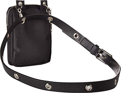 Calvin Klein Smooth Leather/Nylon Belt Bag Black/Black/White/Polished Nickel LG/XL