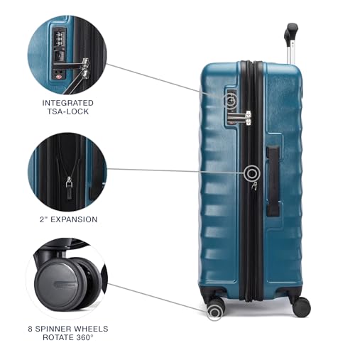 Travelpro Maxlite Air V2 Hardside Expandable Checked Luggage, 8 Spinner Wheels, Lightweight Hard Shell Suitcase, TSA lock, Teal, Checked Medium 25-Inch