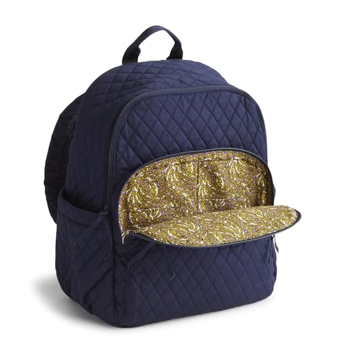 Vera Bradley Women's Premium Cotton Bancroft Backpack, Peacoat, One Size