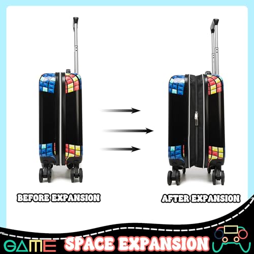 Homskiii Kids Suitcase Set for Boys Hardside Luggage with Spinner Wheels 2 Piece 16inch Toddler Suitcase for Boys Travel Carry on Luggage Airline Approved