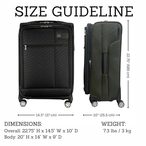 Skyway Sigma 7.0 Softside Expandable Spinner Suitcase with Wheels (Pine, Carry-on 20-Inch)