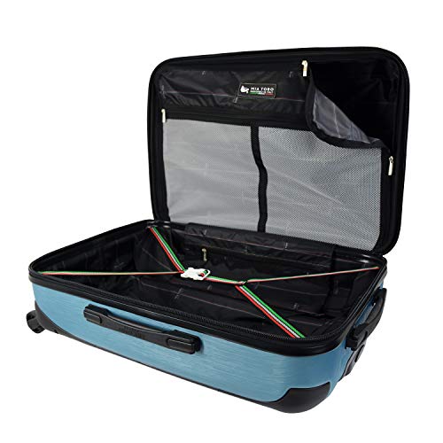 Mia Toro Italy Compaz Hard Side 24" Spinner Luggage, Black, One Size